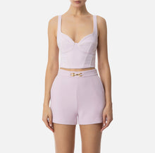 Load image into Gallery viewer, Top in crêpe fabric with contrasting piping

