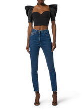 Load image into Gallery viewer, Top in crêpe and duchess satin fabrics
