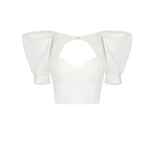 Load image into Gallery viewer, Top in crêpe and duchess satin fabrics
