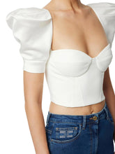 Load image into Gallery viewer, Top in crêpe and duchess satin fabrics
