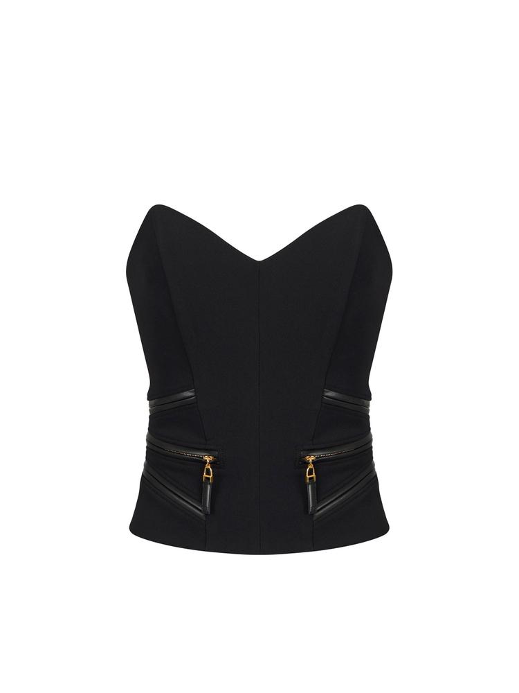 Crêpe top with zip details