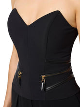 Load image into Gallery viewer, Crêpe top with zip details
