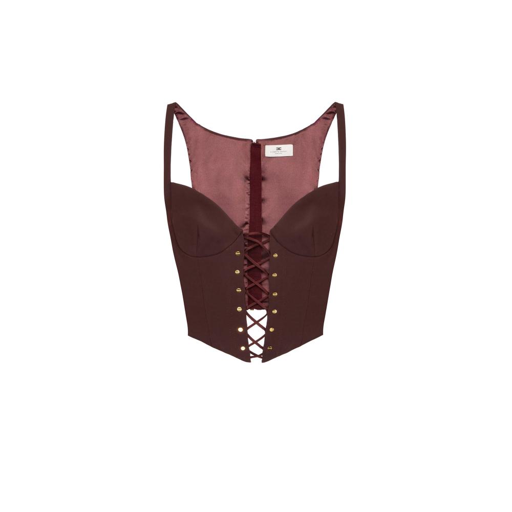 Bustier top in bi-elastic fabric