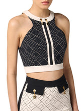 Load image into Gallery viewer, Two-colour top in double-layer crêpe fabric
