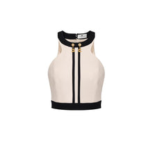 Load image into Gallery viewer, Colour-blocking top in double layer crêpe fabric
