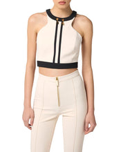 Load image into Gallery viewer, Colour-blocking top in double layer crêpe fabric
