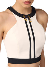 Load image into Gallery viewer, Colour-blocking top in double layer crêpe fabric
