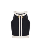 Load image into Gallery viewer, Colour-blocking top in double layer crêpe fabric
