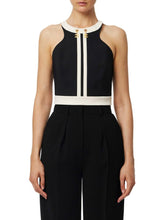 Load image into Gallery viewer, Colour-blocking top in double layer crêpe fabric
