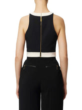 Load image into Gallery viewer, Colour-blocking top in double layer crêpe fabric
