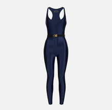 Load image into Gallery viewer, Shiny Lycra jumpsuit with logoed elastic
