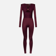 Load image into Gallery viewer, Shiny Lycra jumpsuit with pleated inserts
