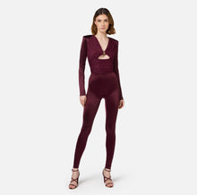 Load image into Gallery viewer, Shiny Lycra jumpsuit with pleated inserts
