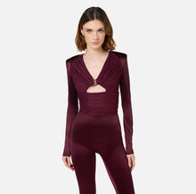 Load image into Gallery viewer, Shiny Lycra jumpsuit with pleated inserts
