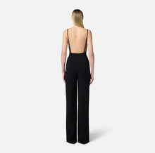 Load image into Gallery viewer, Jumpsuit in lightweight crêpe fabric with floral embroideries
