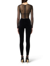 Load image into Gallery viewer, Jumpsuit in tulle and velvet fabrics with vinyl details
