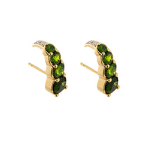 Load image into Gallery viewer, 18k yellow gold earring with Diopside and diamond
