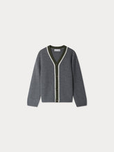 Load image into Gallery viewer, Garfield V-neck cardigan in gray cashmere
