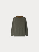 Load image into Gallery viewer, Jameson Khaki Cashmere Contrast Collar Sweater

