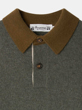 Load image into Gallery viewer, Jameson Khaki Cashmere Contrast Collar Sweater

