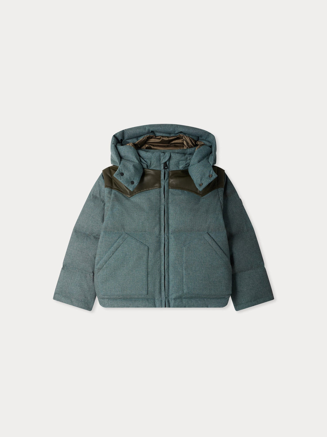 Jareth down jacket with hood and removable sleeves