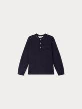 Load image into Gallery viewer, Jartiste T-shirt with pocket and embroidery in blue organic cotton
