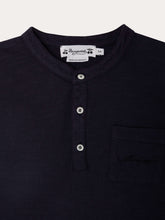 Load image into Gallery viewer, Jartiste T-shirt with pocket and embroidery in blue organic cotton
