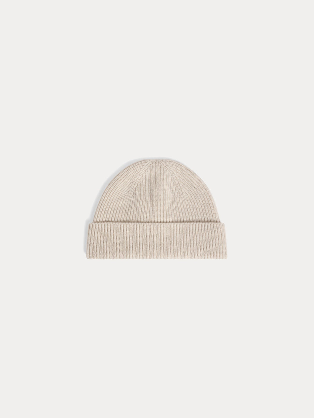 Benny beige cashmere cuffed beanie