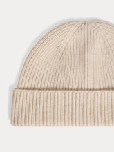 Load image into Gallery viewer, Benny beige cashmere cuffed beanie
