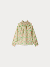 Load image into Gallery viewer, Petal blouse smocked and embroidered in Liberty fabric in organic cotton

