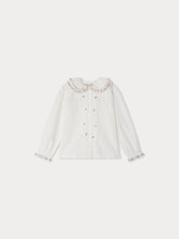 Load image into Gallery viewer, Janeke blouse with embroidered collar and pleated organic cotton
