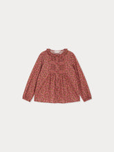 Load image into Gallery viewer, Gentle smocked and embroidered blouse in Liberty fabric in organic cotton
