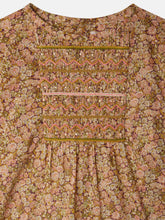 Load image into Gallery viewer, Juliette blouse smocked and embroidered in Liberty fabric in organic cotton
