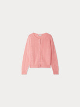 Load image into Gallery viewer, Josiane cardigan with fancy stitch in pink cashmere
