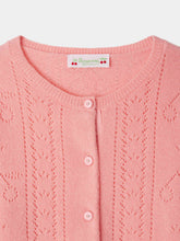 Load image into Gallery viewer, Josiane cardigan with fancy stitch in pink cashmere
