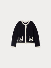Load image into Gallery viewer, Elaia cardigan with crochet cherries in wool

