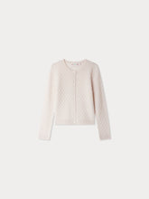 Load image into Gallery viewer, Garancie cardigan with fancy stitch in pink wool
