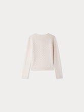 Load image into Gallery viewer, Garancie cardigan with fancy stitch in pink wool
