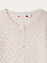 Load image into Gallery viewer, Garancie cardigan with fancy stitch in pink wool
