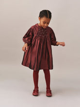 Load image into Gallery viewer, Jeanne smocked and embroidered silk dress
