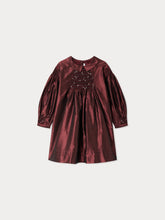 Load image into Gallery viewer, Jeanne smocked and embroidered silk dress
