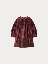 Load image into Gallery viewer, Jeanne smocked and embroidered silk dress
