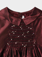 Load image into Gallery viewer, Jeanne smocked and embroidered silk dress
