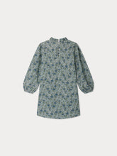 Load image into Gallery viewer, Topaz dress with embroidered collar and pleated Liberty velvet fabric
