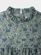 Load image into Gallery viewer, Topaz dress with embroidered collar and pleated Liberty velvet fabric
