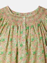 Load image into Gallery viewer, Jarah smocked and embroidered dress in Liberty fabric in organic cotton
