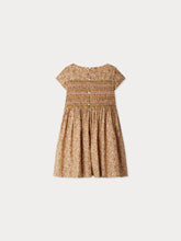 Load image into Gallery viewer, Smocked and embroidered Duchess dress in Liberty fabric in organic cotton
