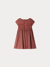 Load image into Gallery viewer, Smocked and embroidered Duchess dress in Liberty fabric in organic cotton
