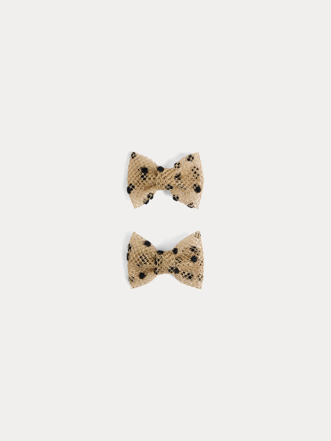 Miniclic barrette in tulle and velvet with polka dots
