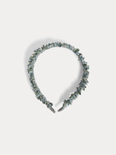 Load image into Gallery viewer, Jovie headband in blue organic cotton Liberty fabric
